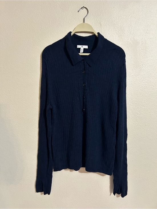Banana Republic Sweaters - Banana Republic Navy Ribbed Extra Fine Merino Wool Sweater Top Women’s XL
